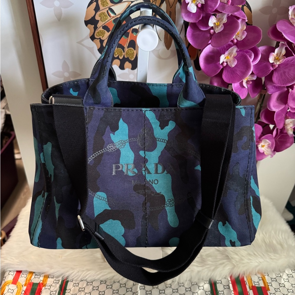 #030 Prada Camouflage Blue and Black and purple  with adjustable strap - Picture 16 of 16